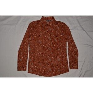 Cruel Girls Western Shirt Girls M/8 Rust Celestial Stars Moon Long Sleeve